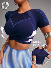 Activewear Seamless Performance Cropped-Short Sleeve Sports Tshirt